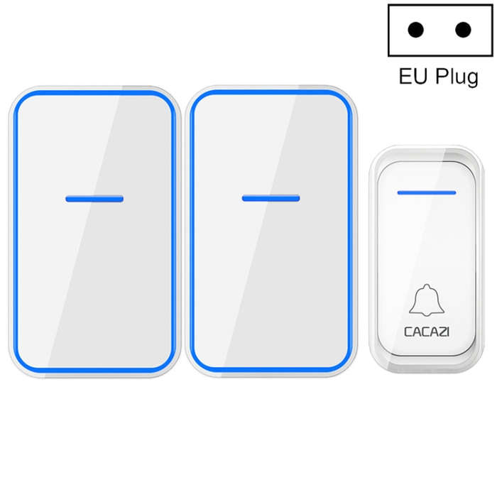 CACAZI A68-2 One to Two Wireless Remote Control Electronic Doorbell Home Smart Digital Wireless D...
