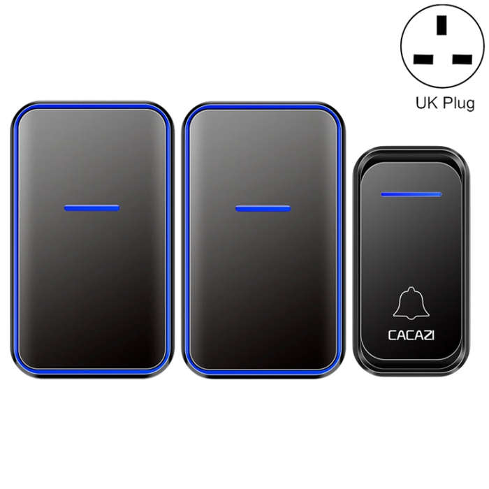 CACAZI A68-2 One to Two Wireless Remote Control Electronic Doorbell Home Smart Digital Wireless D...