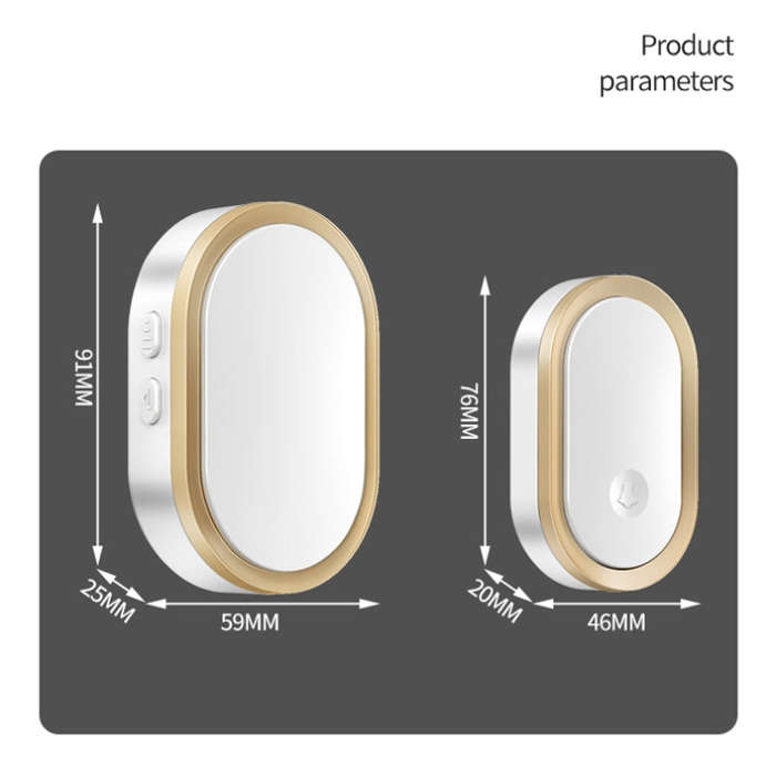 CACAZI A99 Home Smart Remote Control Doorbell Elderly Pager, Style:UK Plug(Silver)