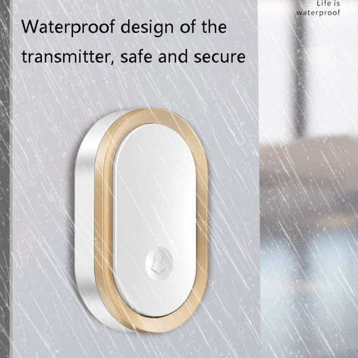 CACAZI A99 Home Smart Remote Control Doorbell Elderly Pager, Style:UK Plug(White)