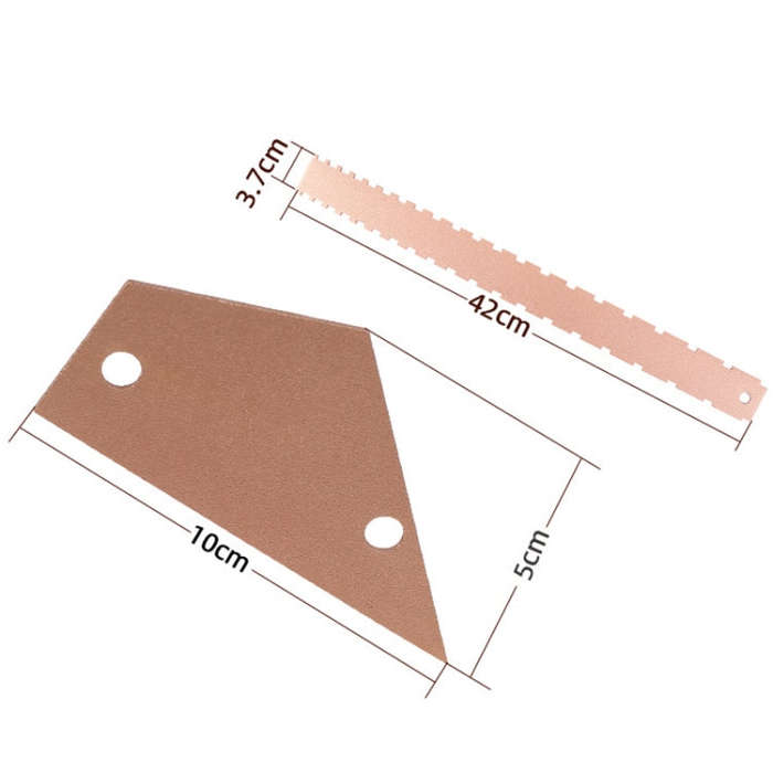 GNR1 Aluminium Measurement Bass Guitar Neck Ruler, Colour:Gold + Leveling Ruler