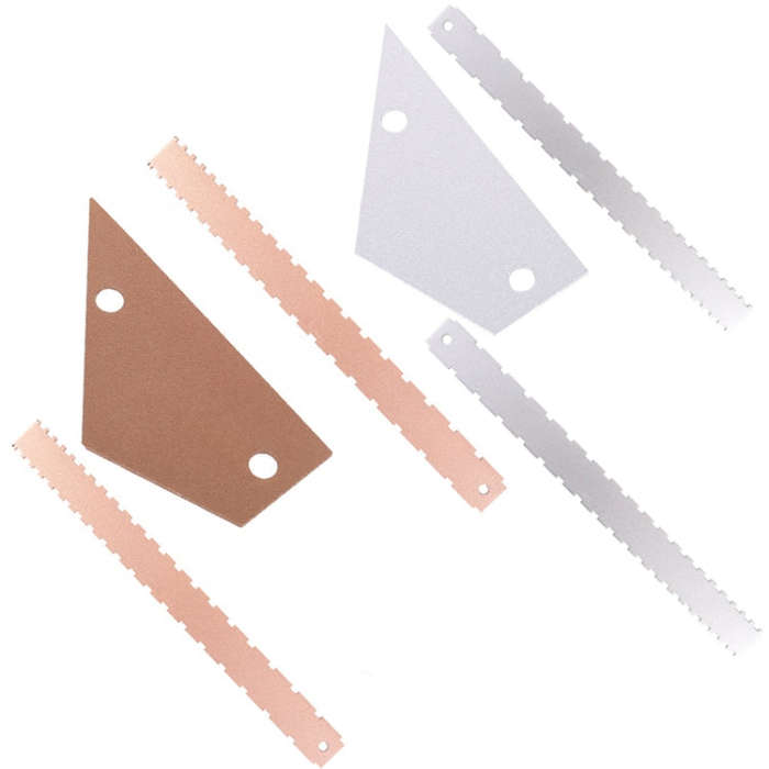 GNR1 Aluminium Measurement Bass Guitar Neck Ruler, Colour:Silver + Leveling Ruler