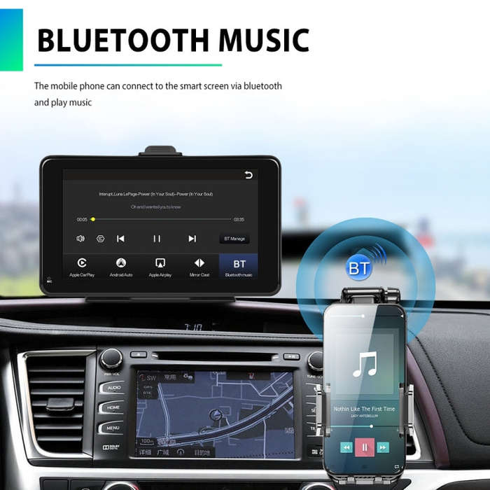 A3135 7 Inch HD Wired Smart Screen With Wireless CarPlay + Android Auto + Android With With 32G M...