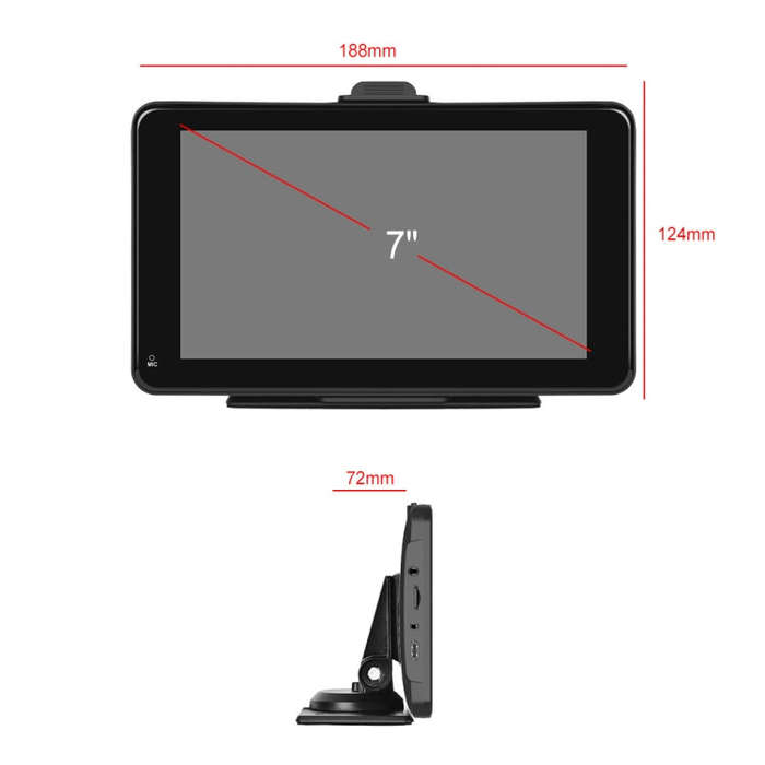 A3135 7 Inch HD Wired Smart Screen With Wireless CarPlay + Android Auto + Android With With 32G M...