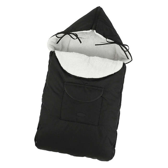 Baby Stroller Sleeping Bag Autumn and Winter Windproof Warm Foot Cover Baby Stroller(Linen Black ...