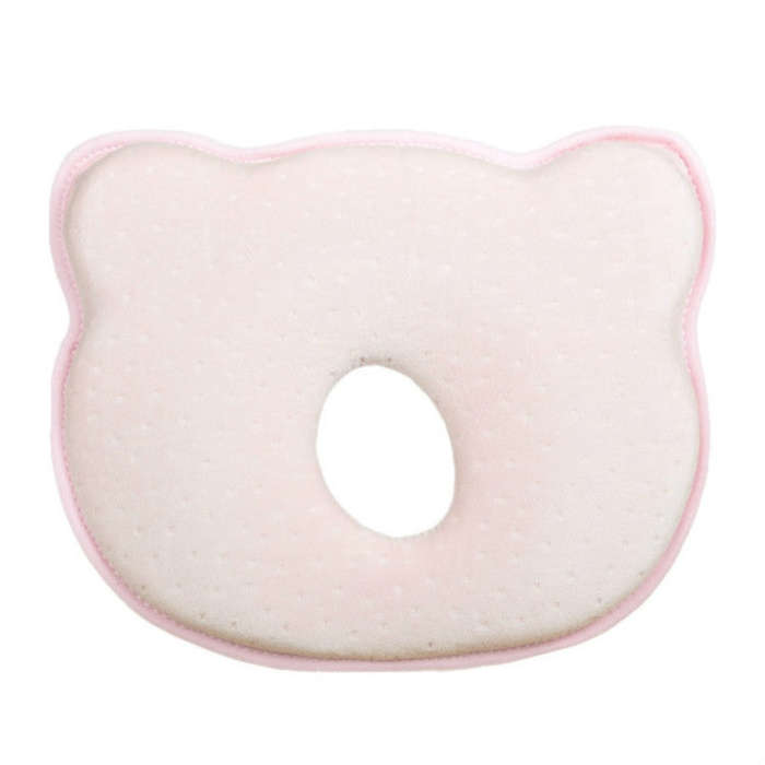 Baby Head Type Correction Pillow Newborn Head Cushion Memory Pillow(Pink)