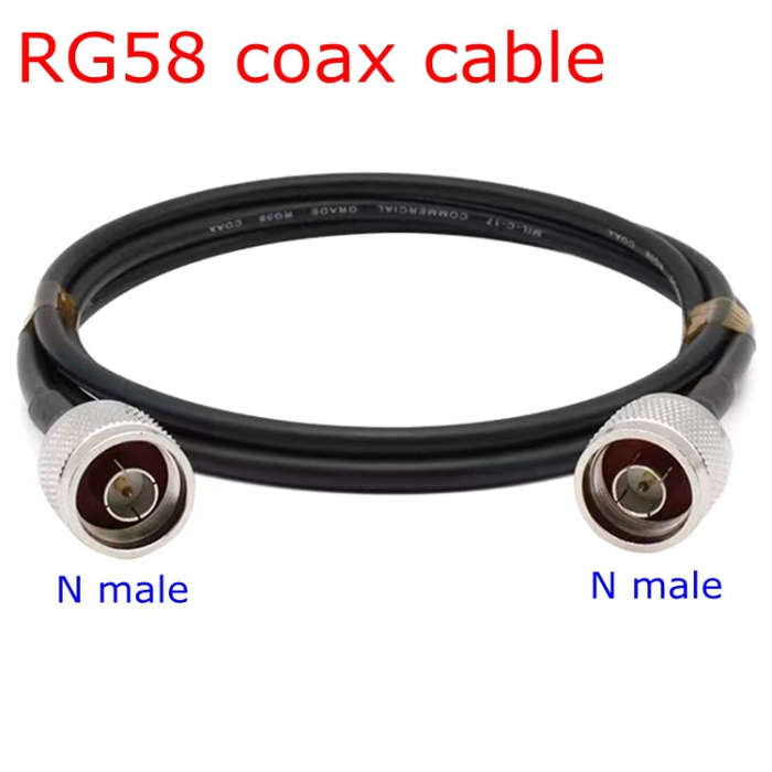 N Male To N Male RG58 Coaxial Adapter Cable, Cable Length:1m