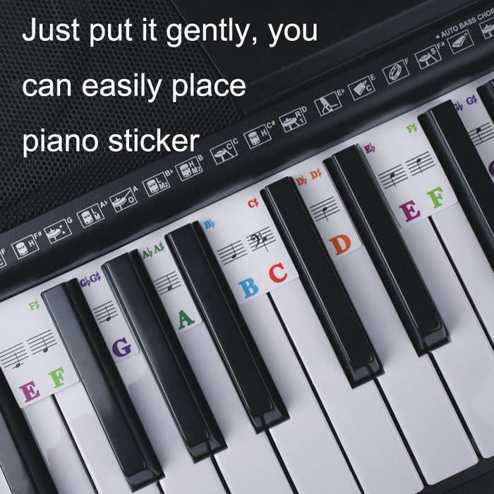 Children Beginner Piano Keyboard Color Stickers Musical Instrument Accessories, Style: Imitation ...