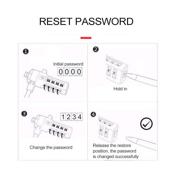 Four Digit Computer Lock Notebook Universal Anti-theft Password Lock, Size:Diameter 3.5 mm Length...