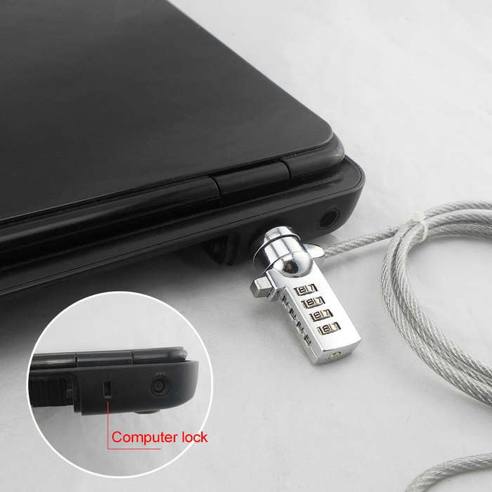 Four Digit Computer Lock Notebook Universal Anti-theft Password Lock, Size:Diameter 3.5 mm Length...