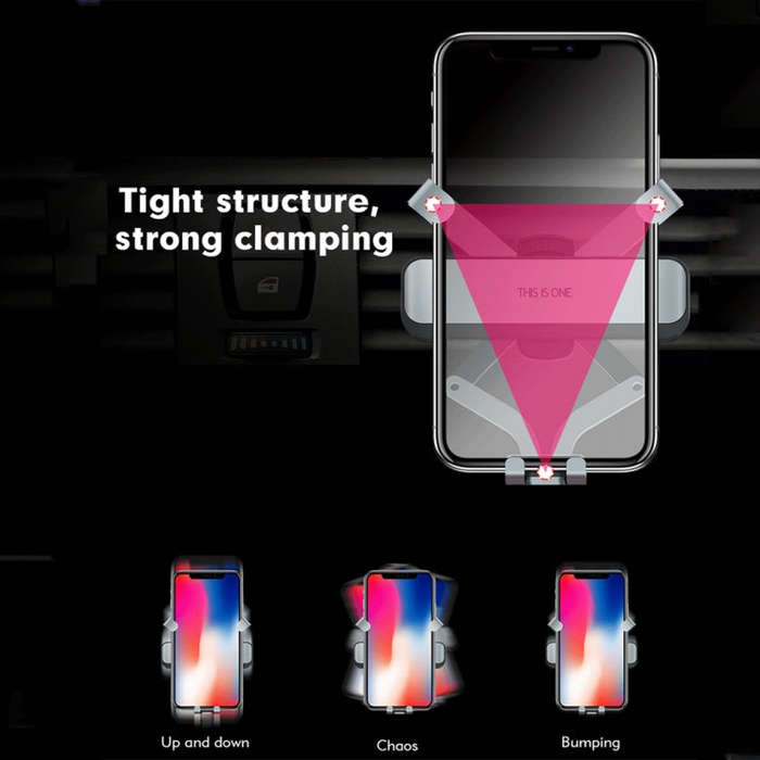 Car Air Conditioning Air Outlet Mobile Phone Holder(Gray Upgrade Pro Metal)