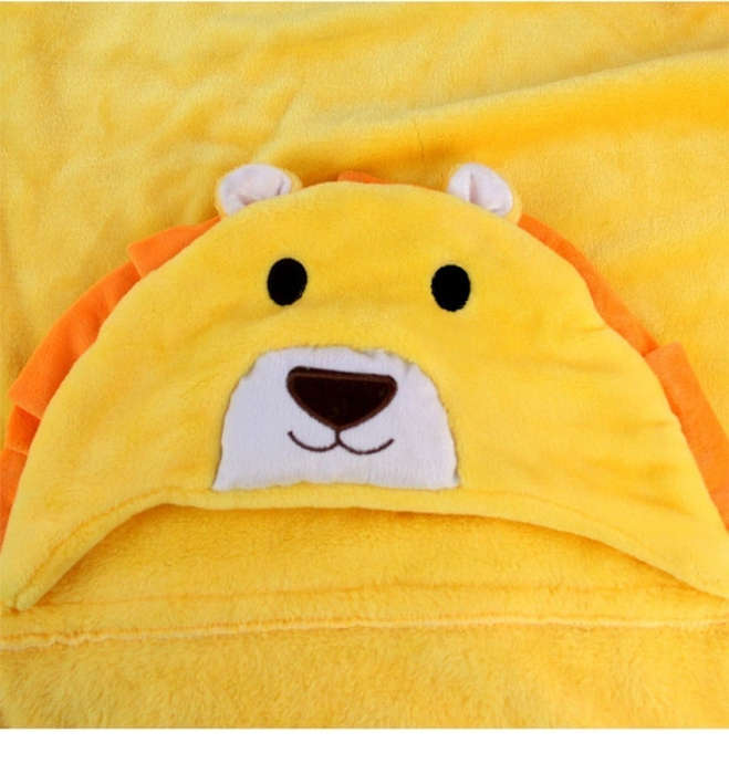 Baby Animal Shape Hooded Cape Bath Towel, Size:100×75cm(Small-Eyed Blue Bear)