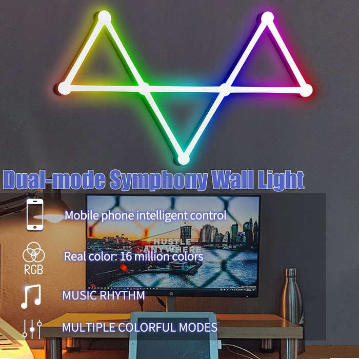 JSK-P22 Smart RGB Mosaic Light Rhythm Light Support Amazon Alexa / Google Assistant /DuerOS US Pl...