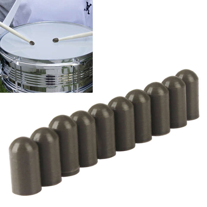 10PCS Gray Silicone Drum Stick Cover, Size:1.7×0.59×0.87cm