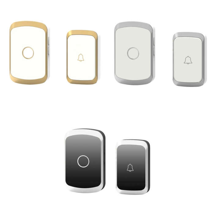 CACAZI A20 Smart Home Wireless Doorbell Digital Music Remote Control Doorbell, Style:US Plug(Golden)