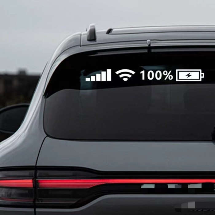 10 PCS Car Windshield Stickers Signal WiFi Power Vinyl Decal  Car Stickers, Size: L(White)