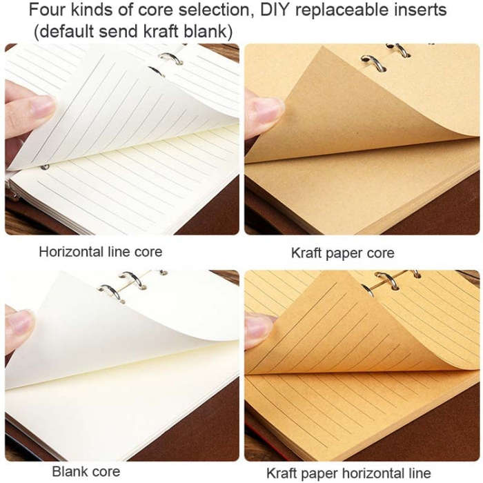 A6 PU Maple Retro Straps Handbook Loose-leaf Notebook(Red)