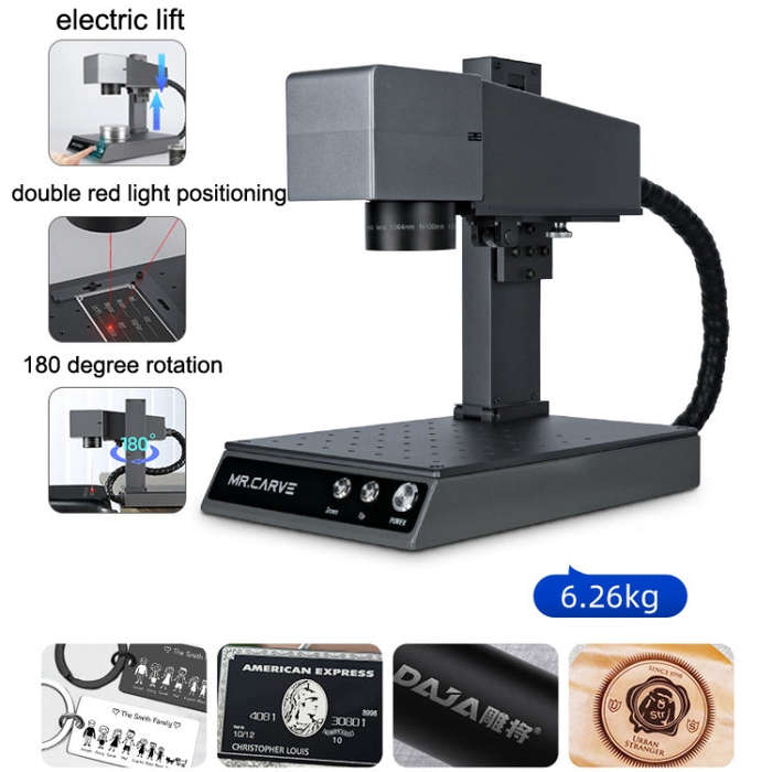 DAJA M1 Pro 2W Metal Nameplate High Precision Characters Laser Carving Machine, Style:M1pro+RT5 R...