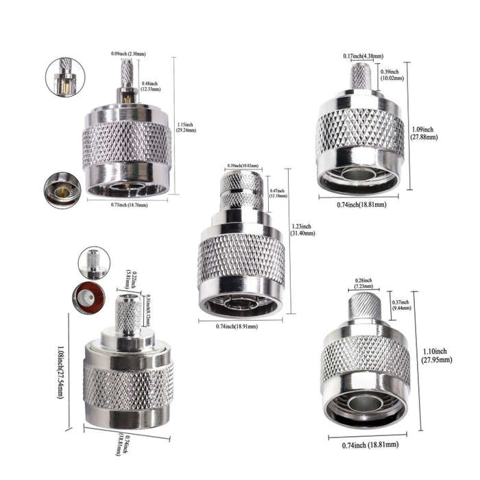 10pcs NJ-3 For RG58/RG402/LMR195 N Type Plug Connector Low Loss RF Coaxial Connector