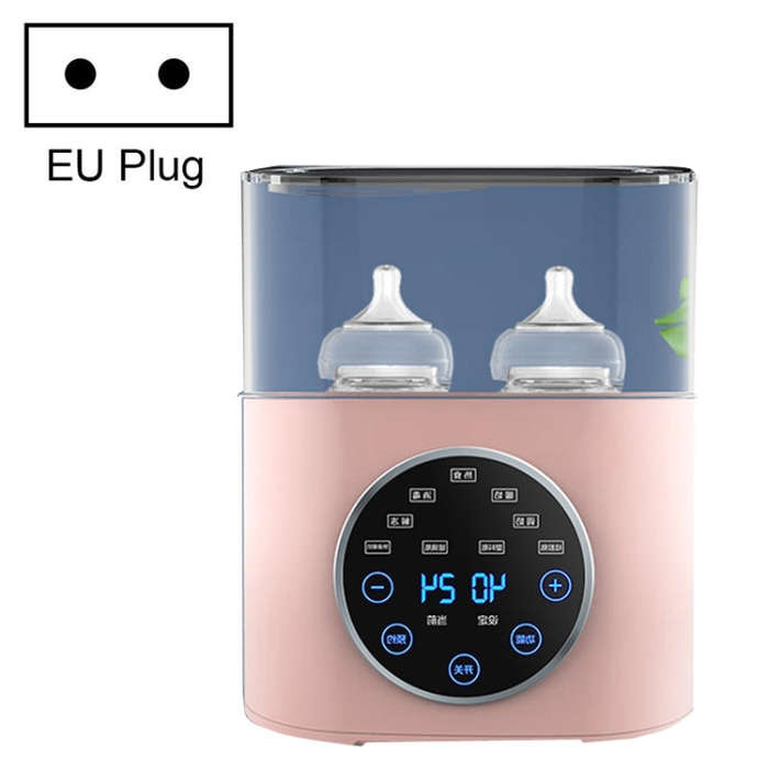 NUBITE N20 2 In 1 Double Bottle Warmer Sterilization Machine, Plug Type:EU Plug(Pink)