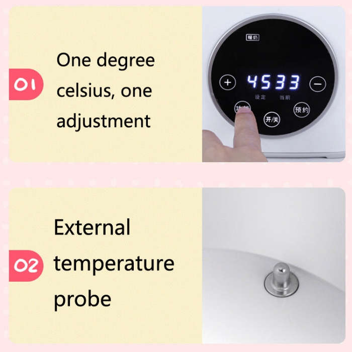 NUBITE N20 2 In 1 Double Bottle Warmer Sterilization Machine, Plug Type:EU Plug(Pink)