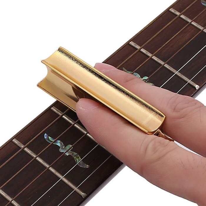 Metal Zinc Alloy Solid Guitar Slider Folk Slide Block, Size:70mm(Gold)