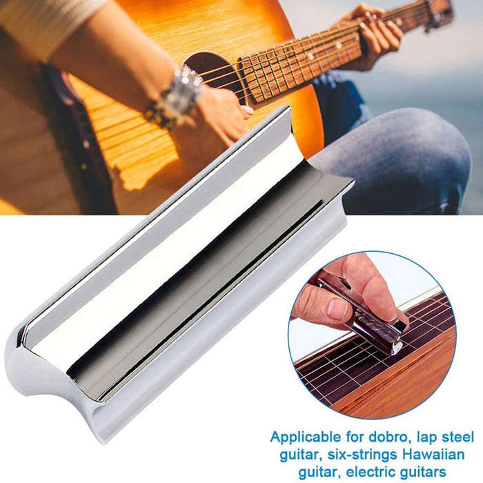 Metal Zinc Alloy Solid Guitar Slider Folk Slide Block, Size:70mm(Gold)