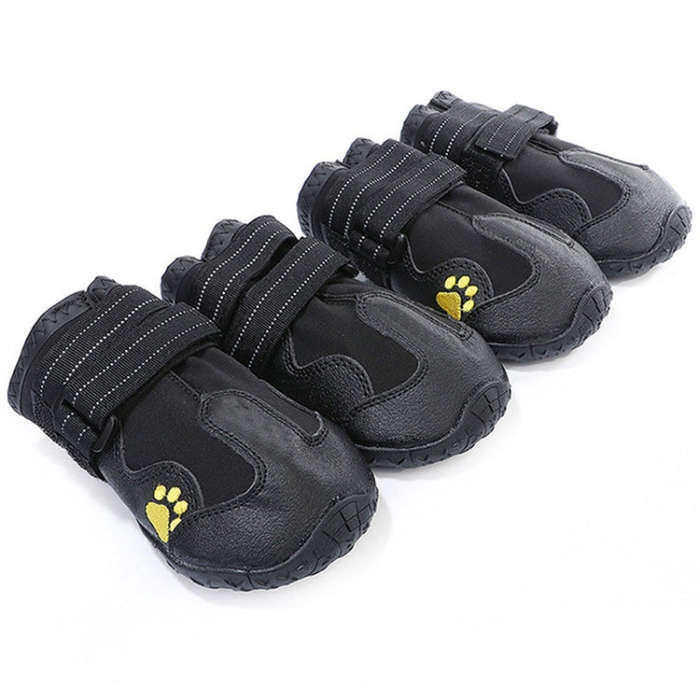4 in 1 Autumn Winter Pet Dog Foot Cover Waterproof Shoes, Size:8x7cm(Black)