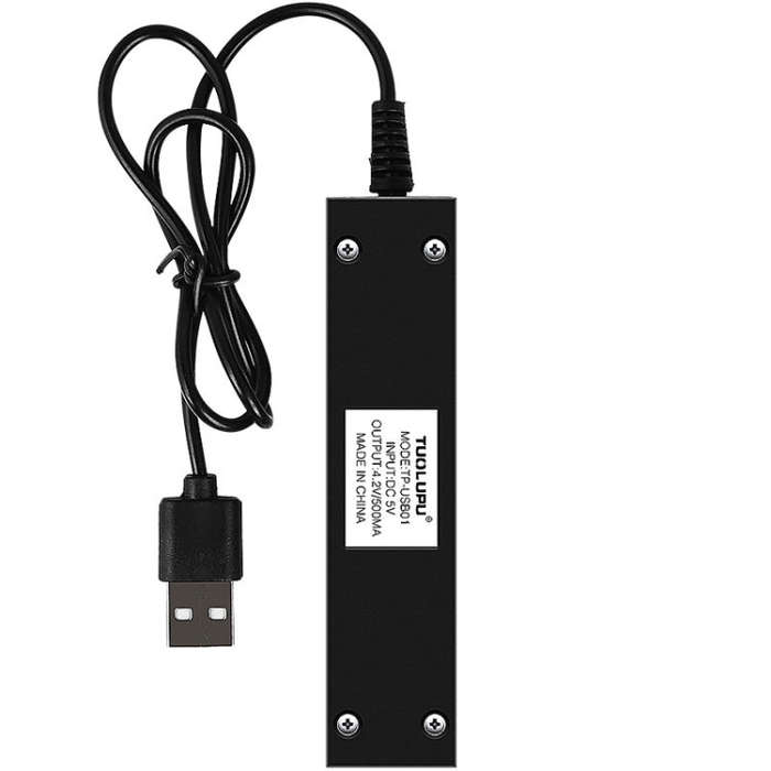 10 PCS USB 18650 Battery Single Slot Holder Charger with Flashlight Function