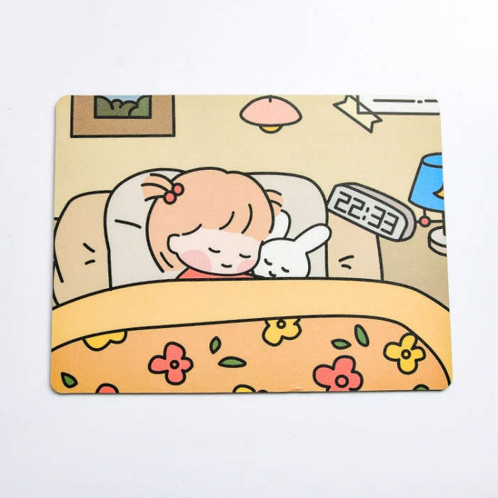 5 PCS Creative Cute Cartoon Rabbit Girl Mouse Pad Laptop Student Mouse Pad(Sleeping)