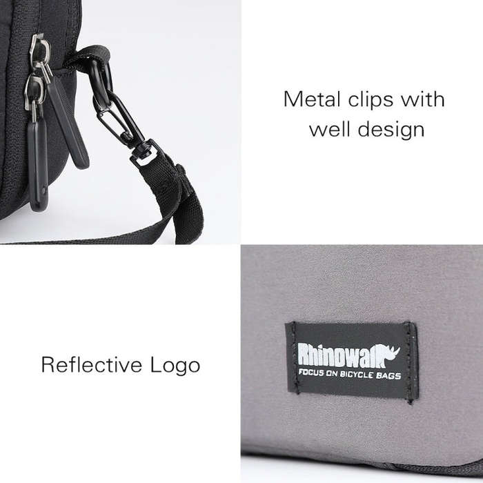 Rhinowalk X2011 Bike Front Bag Bicycle Storage Handlebar Bag Travel Commuting Hanging Bag(Black)