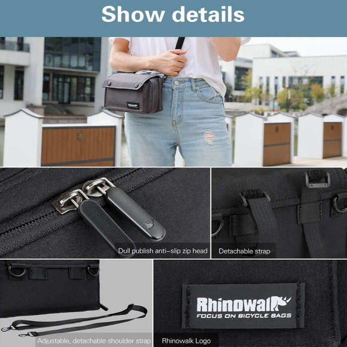 Rhinowalk X2012 Riding Multifunctional Vehicle Front Bag Bike Handlebar Bag Hand Storage Bag(Black)