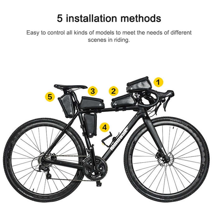 Rhinowalk Bicycle Front Tube Bag Waterproof Mobile Phone Touch Screen Multi-function Bicycle Hand...