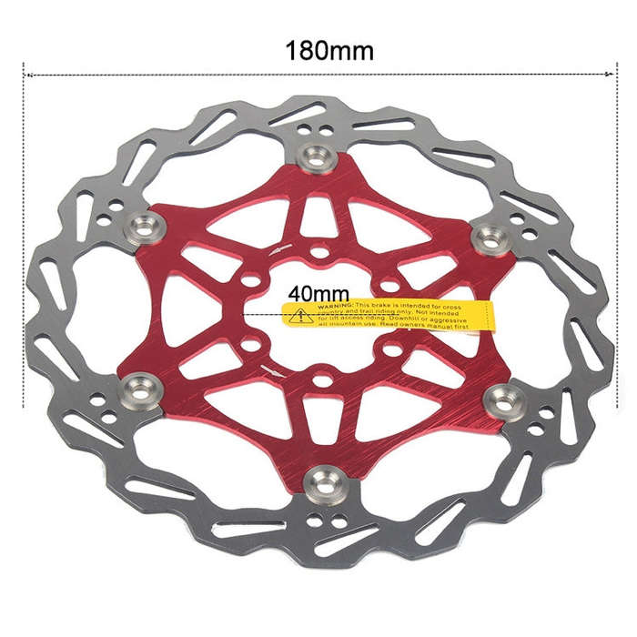 SNAIL FD-01 Mountain Bike Floating Disc Bicycle Brake Pad Six Nail Brake Disc, Size:180mm, Color:Red