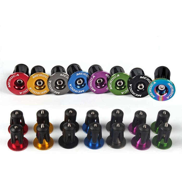 1pair MEROCA Mountain Bike Expansion Lock Bar Plug Road Bike Bicycle Bar Plug End Cover, Color: Red