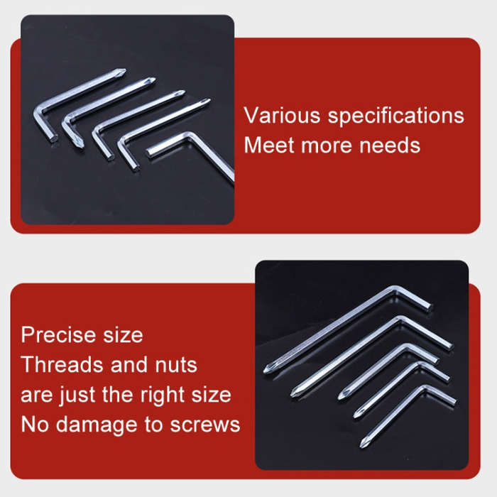 10pcs Screwdriver Hexagonal Wrench Scooter Repair Tools Cross Bit, Specification:4mm, Material:A3...