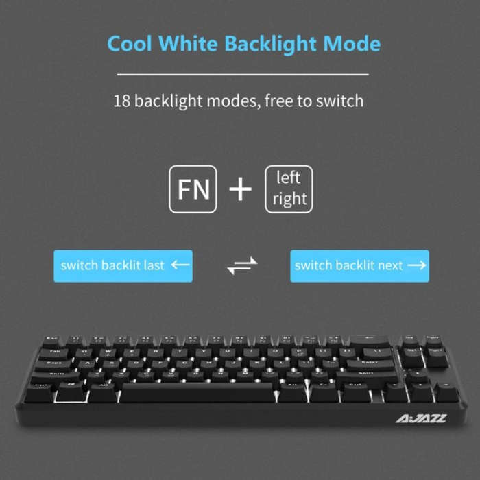 Ajazz K680T Mini USB Wired Dual-mode Charging 68-keys Laptop Bluetooth Mechanical Keyboard, Cable...
