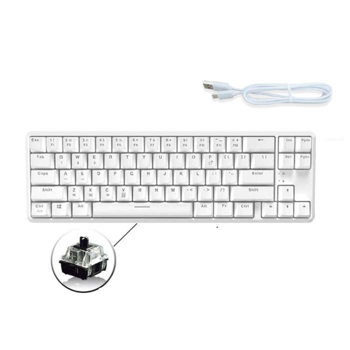 Ajazz K680T Mini USB Wired Dual-mode Charging 68-keys Laptop Bluetooth Mechanical Keyboard, Cable...