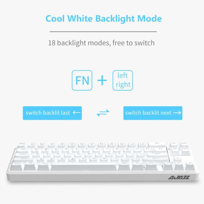 Ajazz K680T Mini USB Wired Dual-mode Charging 68-keys Laptop Bluetooth Mechanical Keyboard, Cable...