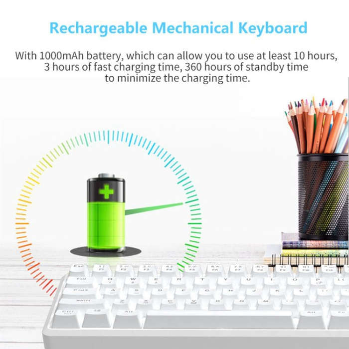 Ajazz K680T Mini USB Wired Dual-mode Charging 68-keys Laptop Bluetooth Mechanical Keyboard, Cable...