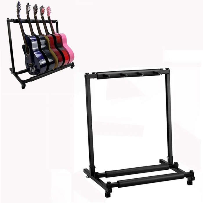 Foldable Long Metal Guitar Display Stand Shelf, Specification:Three Racks