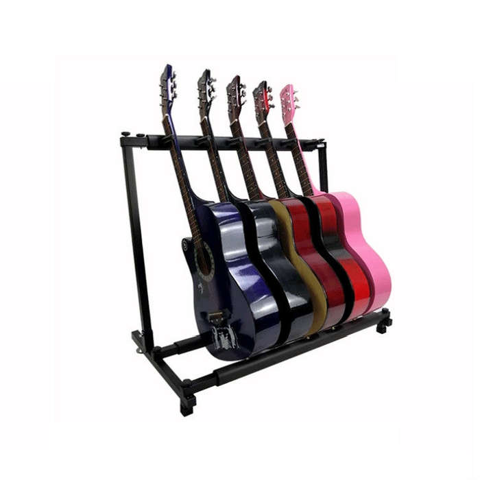 Foldable Long Metal Guitar Display Stand Shelf, Specification:Seven Racks