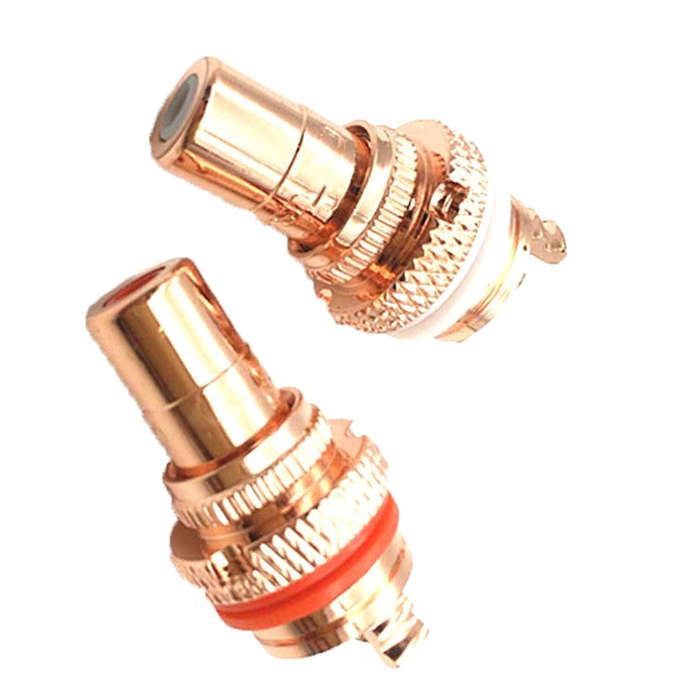 4 PCS / 2 Pairs CMC Copper RCA Female Audio Power Amplifier AV Audio Lotus Socket Terminal(Copper...