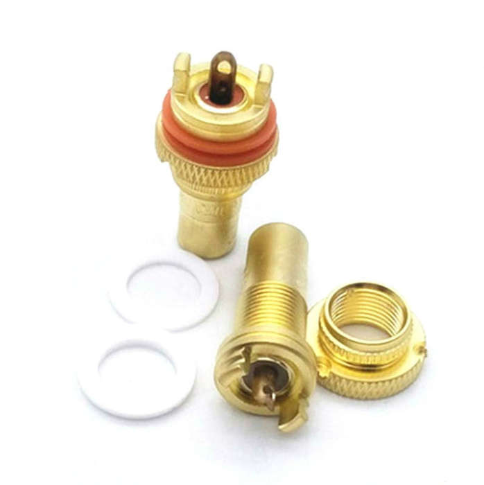 4 PCS / 2 Pairs CMC Copper RCA Female Audio Power Amplifier AV Audio Lotus Socket Terminal(Copper...