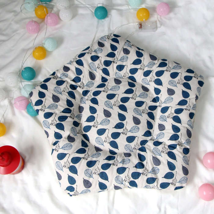 Small And Medium Dog Pet Tent Dog Cat Litter, Specification: Large 60×60×70cm(Blue Leaves with ...