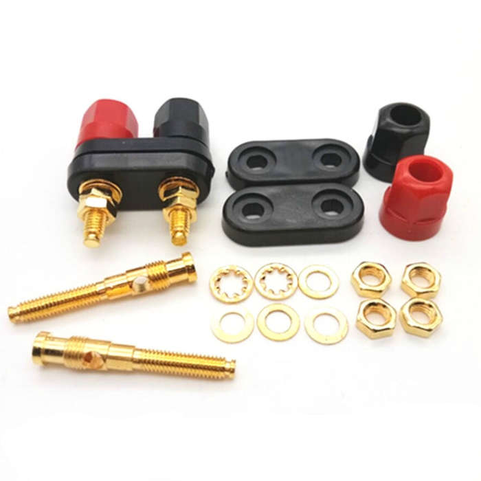 10 PCS One-piece Speaker Two-position Hexagonal Power Amplifier Terminal Red and Black Power Hexa...