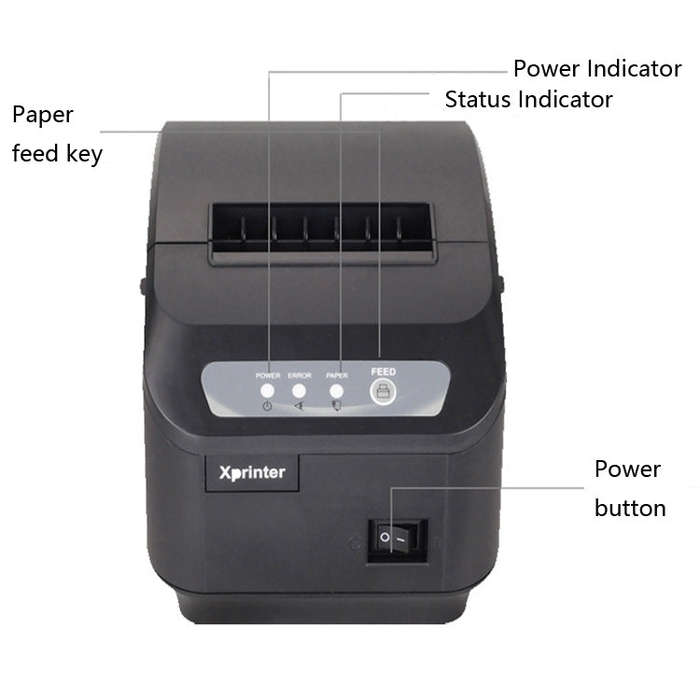 Xprinter XP-Q200II Thermal Small Receipt Printer Catering And Kitchen Receipt Printer 80mm Cutter...