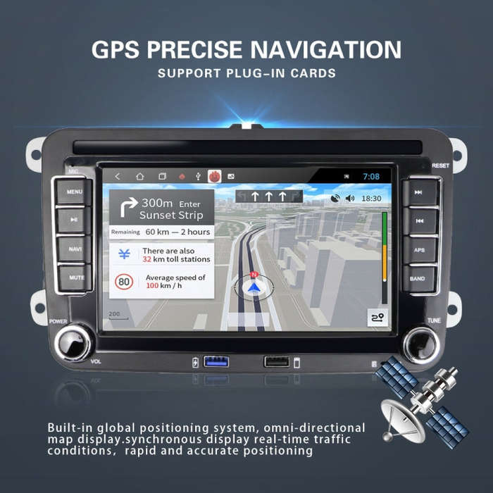 Suitable for Volkswagen 7-inch Car Multimedia Player Navigation Bluetooth Reversing Integrated Ma...