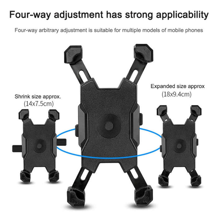 Electric Bicycle Mobile Phone Holder Can Be Rotated 360-degree Mobile Phone Holder Four-way Adjus...