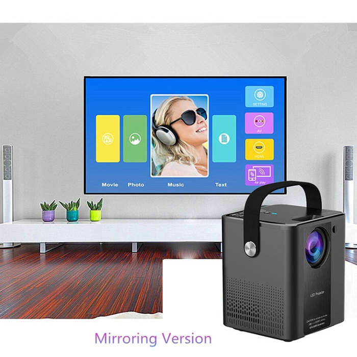 C500 Portable Mini LED Home HD Projector, Style:Same Screen Version(White)